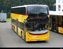 Postauto - Doppelstock Alexander Dennis SG 445307 in Wildhaus am 26.09.2022