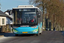 WE 3201,Karsan Atak eBus, von Emile Weber, in der Farbgebung des Nordstadbus, (Ettelbrück – Diekirch), fährt nahe Wiltz an mir vorbei. 12.2022