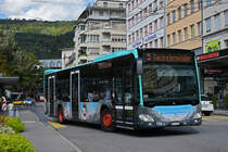 Mercedes Citaro 196, auf der Linie 5, verlässt am 09.09.2022 die Haltestelle beim Bahnhof Biel.