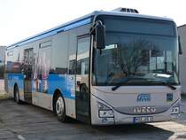 Iveco Crossway der MVVG in Neubrandenburg am 28.03.2020