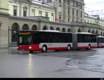 Stadtbus Winterthur - MAN Lion`s City Nr.371  ZH 730371 unterwegs bei leichtem Schneefall in Winterthur am 2023.01.22