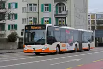 Mercedes Citaro 59, auf der Linie 4, fährt am 18.01.2023 zur Haltestelle beim Bahnhof Solothurn.