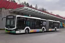 ST 4658, MAN Lion’s City des Tice, steht am Bahnhof in Esch Alzette. 02.2023