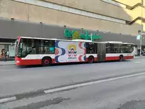 Mercedes-Benz Citaro O 530 G, Wagen 814, Baujahr 2005, Firma Masatusa, im Einsatz auf der Linie 3 bedient die Haltestelle Maisonnave-Sotelo in Alicante am 03.03.2023.