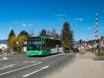 Raaba. Am 16.03.2023 war der Wagen 115 Graz Linien auf der Linie 72 nach Graz Liebenau unterwegs, hier beim Bahnhof Raaba.