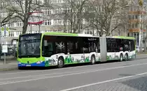 Regiobus Potsdam-Mittelmark- Mercedes Benz Citaro C2 Gl CapaCity L - Linie X1 [PM-RB 393, PlusBus] an der Haltestelle Warthestr. Teltow, im März 2023.