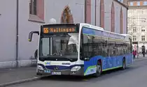 Mercedes Citaro von SWEG, auf der Linie 55, wartet am 13.04.2023 an der Endstation am Claraplatz.