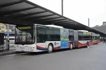 MAN Lions City 165, auf der Linie 2, wartet am 25.01.2023 an der Haltestelle beim Bahnhof Baden.
