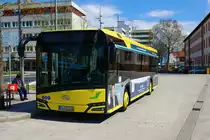 Stroh Bus Solaris Urbino 12 Wagen 34 am 14.04.23 in Hanau Freiheitsplatz