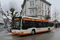 Mercedes Citaro 91, wartet am 18.01.2023 als Dienstfahrt beim Bahnhof Solothurn.