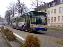 WSF-VV75, ein Mercedes Benz 0405N am 19.12.2007 auf dem Wei�enfelser Busbahnhof. Seine Werbung hat er mitlerweile (Ende 2008 / Anfang 2009) verloren.