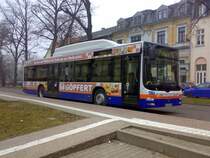 BLK-V1000, ein MAN Lion&acute;s City � CNG, am 5.03.2009 auf dem Busbahnhof in Wei�enfels. Er macht gerade Pause.