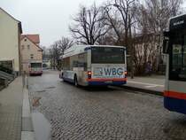 WSF-VV94 kommt heute, am 06.03.2009, von der Linie 1 aus Richtung  Heuweg Park - Markwerbener Stra�e  auf dem Busbahnhof in Wei�enfels an.