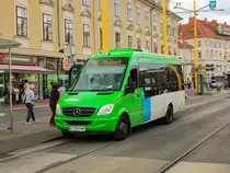 Graz. Ein Sprinter von Dr. Richard, welcher ehemals der MVG aus dem Mürztal gehörte, ist hier am 14.09.2023 am Jakominiplatz zu sehen.