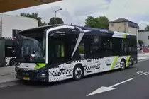 RG 6011, MAN Lion’s City e, von Sales Lentz gesehen am Bahnhof in Mersch. 07.2023