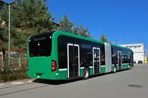 Fabrikneuer Mercedes eCitaro 7134 steht am 05.09.2023 bei der Firma Kestenholz in Pratteln.