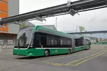 Hess Elektrobus 9107 steht am 25.08.2023 auf dem Klybeck Areal.