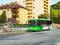 Bruck an der Mur. Wagen 67 der Mürztaler Verkehrsgesellschaft ist hier am 18.09.2023 als Linie 175 bei der Haltestelle Mürzbrücke zu sehen.