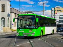 Graz. Ein Iveco Crossway LE der GKB ist hier am 19.09.2023 als Linie 712 bei der Eggenberger Straße zu sehen.
