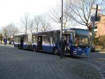 Dieser MAN Lions City der OVG ist zu Erprobungszwecken bei der BSAG unterwgs. Er tr�gt die Wagennummer 4997. M�glicherweise will die BSAG diesen Bustyp kaufen. Die Sitze in diesem Bus sind so hart wie die in den Solaris der BSAG. 
Aufgenommen am 07.03.09 an der Haltestelle Weidedamm