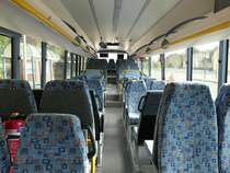 Der Fahrgastraum eines Iveco Crossway der MVVG in Strasburg am 07.10.2020