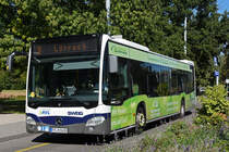 Mercedes Citaro von SWEG, auf der Linie 3, fährt am 29.09.2023 Richtung Riehen Grenze und dann nach Lörrach.
