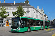 Mercedes Citaro 7034, auf der Linie 34, fährt am 09.09.2023 bei der Haltestelle Wettsteinplatz ein.