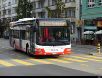 asm Seeland - MAN Lion`s City  Nr.60 unterwegs auf der Linie 75 in Biel am 30.09.2023