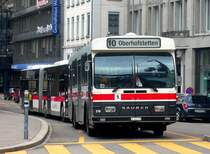  still going strong  Saurer 219 auf der Linie 10, Kreuzung St. Leonhardstrasse-Kornhausstrasse am 13.03.09