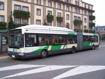 Dieser Renault Agora L ist der erst Frankreich's gebaute Gazbetriebene Gelenkbus. Der Wagen n� 147 ist auch der einzige in Colmar.