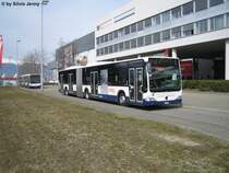 tpg CitaroII Nr. 115 + 113 warten am 14.3.09 vor der Genfer Palexpo auf den Grossansturm, wenn die Besucher des Autosalon wieder zur�ck zu ihren Parkpl�tzen wollen.