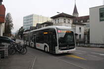 BBA Nr. 165 (Mercedes eCitaro G) am 21.2.2024 beim Bhf. Aarau