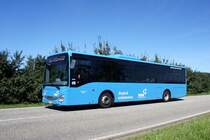 Bus Rheinland-Pfalz / Verkehrsverbund Rhein-Neckar: Iveco Crossway LE (MZ-DB 2753) der DB Regio Bus Mitte GmbH, aufgenommen im September 2023 in der Nähe von Mehlingen, einer Ortsgemeinde der Verbandsgemeinde Enkenbach-Alsenborn im Landkreis Kaiserslautern.
