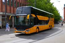 HEAG mobilo SETRA Airliner Wagen 299 am 04.05.24 in Darmstadt Innenstadt