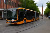 HEAG mobilo MAN Lions City E Wagen 428 am 04.05.24 in Darmstadt Innenstadt