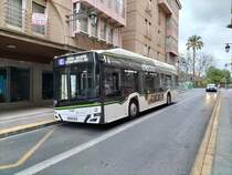 Solaris Urbino 12 IV Electric, Avanza Elche, Wagen 232, bedient die Haltestelle Alfonso XII als Linie E in Elche am 10.06.2024