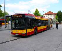 HSB Hanau Solaris Urbino 18 Wagen 78 am 07.06.24 in Hanau Freiheitsplatz