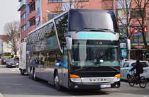 Setra S431DT Nightliner von Happyday Hanke Bustouristik aus Wunsiedel (MAK-HH66) am 29.02.2024 im Angather Weg in Wörgl (vor dem Hauptbahnhof).