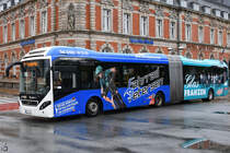 Dieser Volvo 7900 Gelenkbus war Anfang Juni 2024 in der Flensburger Innenstadt unterwegs.