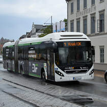 Anfang Juni 2024 war dieser Volvo 7900 Gelenkbus in der Flensburger Innenstadt zu sehen.