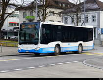 Wil Mobil - Mercedes Citaro Nr.235  SG  348890 unterwegs auf der Linie 722 bei der Zufahrt zu den Bushaltestellen vor dem Bhf. Wil/SG am 2025.01.12