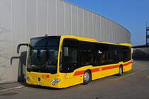 Mercedes Citaro 65 der BLT steht am 19.01.2025 auf dem Hof des Depots Hüslimatt. Aufnahme Oberwil.