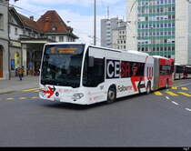 tpf - Mercedes Citaro Nr.172 bei den Haltestellen vor dem Bahnhof in Freiburg am 25.03.2025