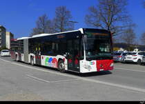 tpf - Mercedes Citaro Nr.852 unterwegs von den Haltestellen unterhalb des neuen Bahnhof Bulle am 25.03.2025