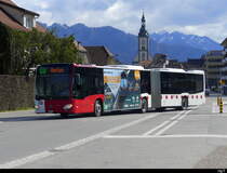 tpf - Mercedes Citaro Nr.853 bei der Wegfahrt von den Haltestellen unterhalb des neuen Bahnhof Bulle am 25.03.2025