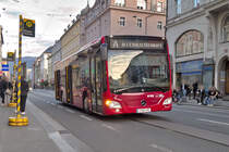 Mercedes-Benz Citaro 2. Generation der Innsbrucker Verkehrsbetriebe (Bus Nr. 661) als Linie A an der Ersatzhaltestelle Museumstraße in Innsbruck. Aufgenommen 17.10.2024.