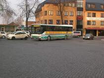Setra S 200er-Serie auf Betriebsfahrt am S-Bahnhof Bernau.