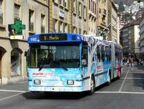 TN - FBW-Hess Trolleybus Nr.162 unterwegs auf der Linie 1 in der Stadt Neuch�tel am 04.04.2009