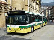 TN - FBW-Hess Trolleybus Nr.163 unterwegs auf der Linie 1 in der Stadt Neuch�tel bei der Haltestelle Place Pury am 04.04.2009