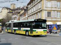 TN - FBW-Hess Trolleybus Nr.167 unterwegs auf der Linie 8 in der Stadt Neuch�tel vor der Haltestelle Place Pury am 04.04.2009